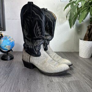 Tony Lama Shrunken Shoulder Bull Hide Mens Size 8.5 D Western Boots Cowboy 6255
